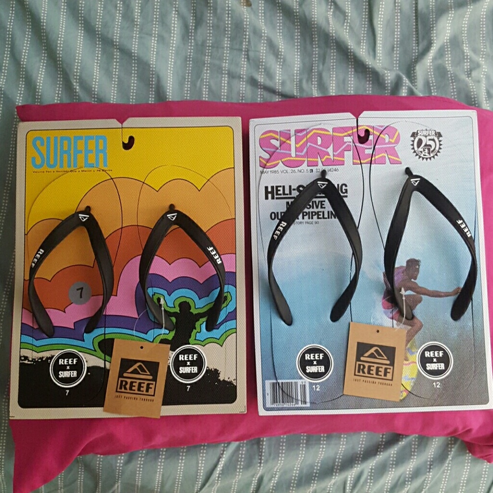 NWT REEF surfer magazine flip flops